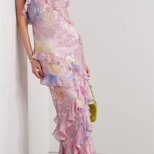 Floral Pink Ruffle Dress